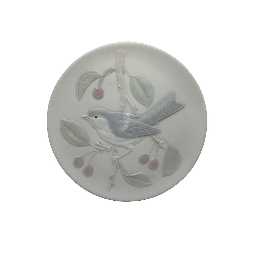 Crowning Touch Collection Made in Japan 3D Blue Bird on Cherry Branch Plate